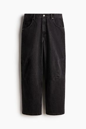 H&M Baggy Darted Jeans in Black at Nordstrom, Size 28 X 32