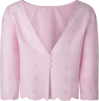 Pepe Jeans London Blouses - Dames - Blouses - Roze - M - Katoen - Overhemden