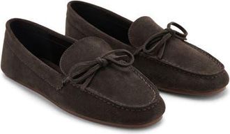 Mango Suede Bow Loafer in Chocolate at Nordstrom, Size 8.5Us