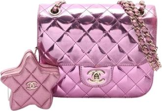 Chanel Pre-owned Vintage Schoudertas - Dames - Vintage Schoudertas - Roze - ONE Size - Leer - Vintage