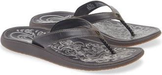 Olukai Paniolo Flip Flop in Onyx /Onyx at Nordstrom, Size 11