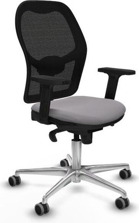 Piqueras y Crespo Piqueras Y Crespo - Jorquera Sincro Malla Negra Similpiel Gris Brazos 2d Base Aluminio Ruedas 65mm Engomada