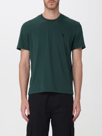 Ami T-shirt girocollo in cotone con logo Ami de Coeur ricamato e spalle cadute