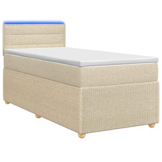 vidaXL Letto Box Spring Con Materasso Crema 80 X 200 Cm Tessuto Vidaxl