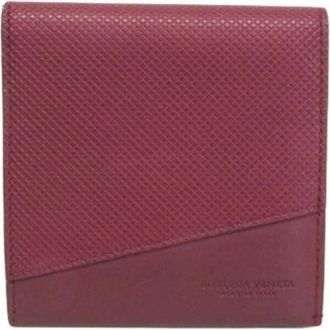 Bottega Veneta Tweedehands leren portemonnees - unisex - Vintage Accessoires - Rood - ONE Size - Leer - Vintage