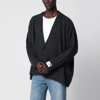 Golden Goose Cardigan grigio in maglia boucl&eacute; di lana
