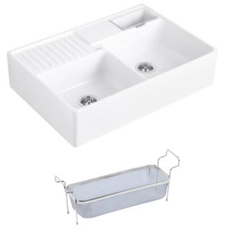 Villeroy & Boch Villeroy&boch - Villeroy Et Boch Fregadero De Cocina Tradition Sello 89,5 X 63 Blanco Autoescurridor De Cer&aacute;mica + Cesto Para Platos