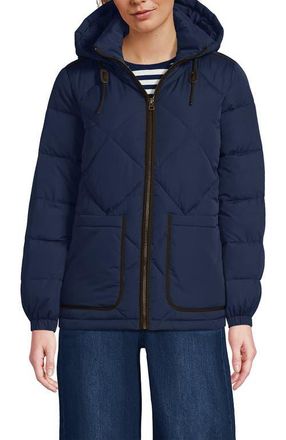 Lands End FeatherFree Insulated Diamond Quilted Jacket in Deep Sea Navy at Nordstrom, Size X-Large P