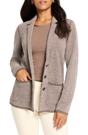 Nic+Zoe Pixel Knit Cotton Blend Blazer in Brown Multi at Nordstrom Rack, Size Xx-Large