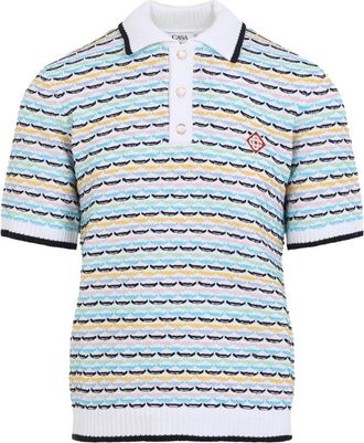Casablanca Logo-patch Knit Polo Shirt