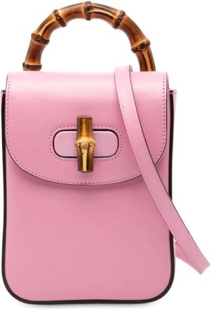 Gucci Pre-owned Handbags, female, Pink, Size: ONE SIZE Pre-owned Top Handle Bag