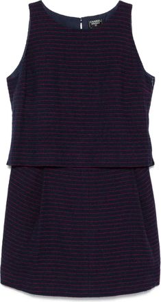 Chanel Abito smanicato a righe - Blu