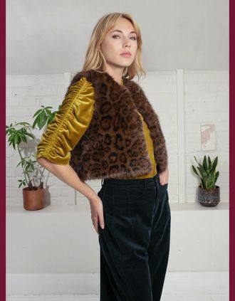 Nooki Design Womens Edelweiss Faux Fur Gilet - Chocolate Leopard - Size: 10/8
