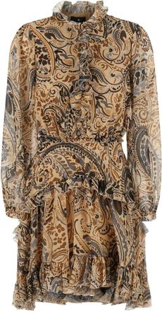 Etro Gekreukte Mini Jurk - Dames - Korte kleedjes - Veelkleurig - XS - Kleedjes