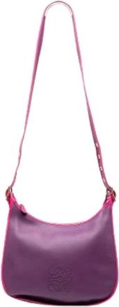 Loewe Pre-owned Cross Body Bags, female, Purple, Size: ONE SIZE Pre-owned Leather Crossbody Bag
