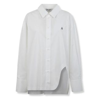 The Attico Shirts, female, White, Size: M Logo Cotton Shirt