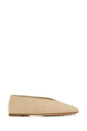 Bottega Veneta Womens Cream Leather Rosa Ballerinas Tufo Ballerine Flat Shoes