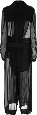 Ann Demeulemeester Womens Black Crepe Georgine Trench Coat 099 Exterior: Silk