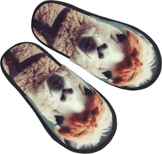 Generic Hotel Slippers Cute Alpaca Soft House Slippers Furry Anti-Slide Slipper For Room Guest Room Spa L