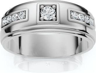 Pompeii3 Mens 1/4Ct Matthew Diamond Wedding Ring Polished Gold 10k Lab Grown