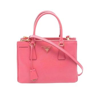 Prada Pre-owned Handbags, female, Pink, Size: ONE SIZE Pre-owned Saffiano LUX Galleria handbag