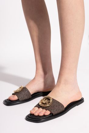 Michael Michael Kors Milan Slides, Womens, Brown