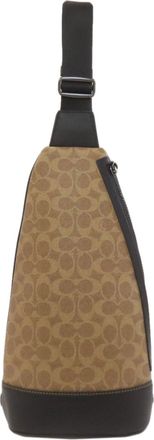 Coach Black Brown Pvc Leather Sling Bag (Pre-Owned)
