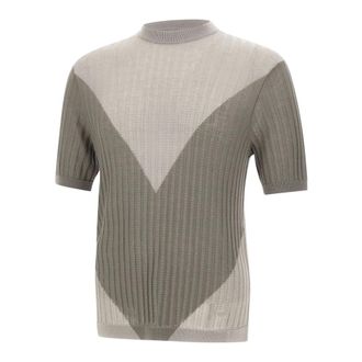 Emporio Armani Round-neck Knitwear, male, Gray, Size: L Crew-neck Sweater