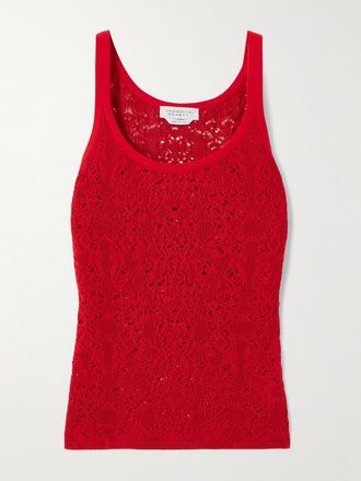Gabriela Hearst Canotta In Misto Lana E Seta Crochet Pontus - Rosso
