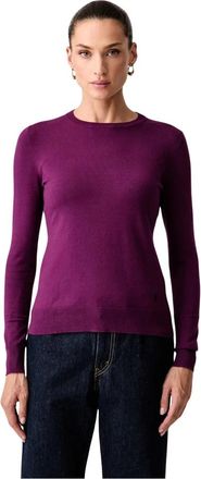Trussardi Trui met ronde hals van viscosemix - Dames - Ronde hals truien - Paars - XS - Nylon - Truien & Vesten