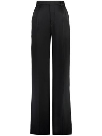 Saint Laurent pleated straight trousers - Black