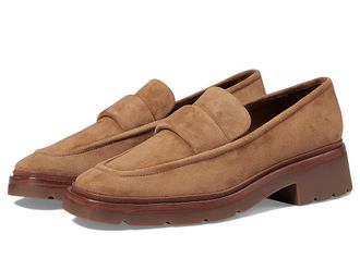 Vince Robin Leather Loafer Womens Slip on Shoes Light Fawn Brown Suede : 8.5 M, Leather/Rubber