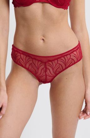 Etam Envolee Lace & Satin Hipster Panties in Red at Nordstrom, Size Xx-Large