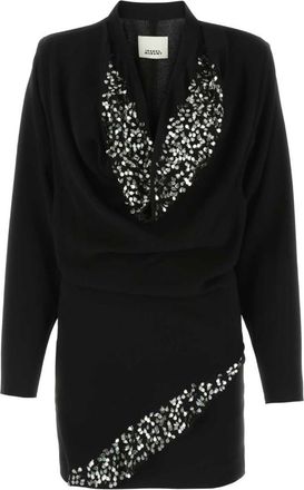 Isabel Marant Black crepe Lazeli mini dress