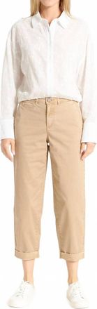 OAT New Yor High Rise Cuffed Baggy Pants In Sand