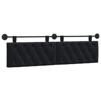 vidaXL Cabecero Colgante Con Luz Led Negro Terciopelo Vidaxl