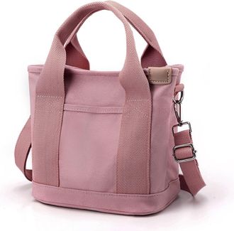 Generic Canvas Purse Bag, Dual-Purpose Shoulder Bag, Large-Capacity Multi-Compartment Handbag (Pink,One)