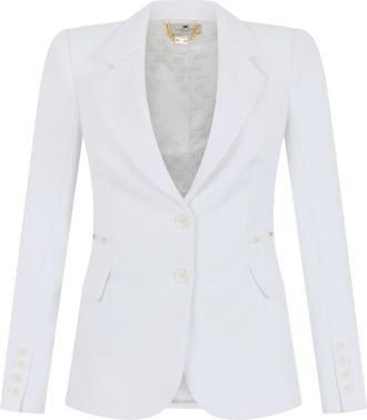 Elisabetta Franchi Slim Fit Jacket - Dames - Blazers - Wit - M - Polyester - Jassen