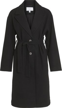 Vila Womens Vipoko Long Coat-noos, Black, 14