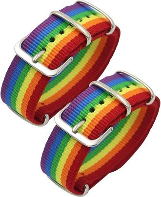 Generic 2pcs Lesbians Gays Bisexuals Transgender Bracelets Rainbow Pride Woven Braided Men Women Couple Friendship Jewelry Gift Practical Treatment