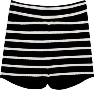 Ami striped knitted mini shorts - women - Organic Cotton/Wool - S - Black