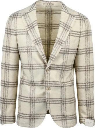 L.B.M. 1911 Rounded Jacket in Soft Textured Fabric with Classic Button Closure