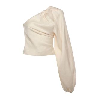 Self Portrait Blouses, female, Beige, Size: XS Blouses