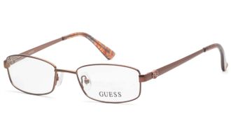 Guess Womens Rectangle Framed Glasses In Brown