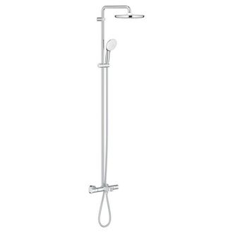 GROHE Tempesta System 250 Regendoucheset - 25cm - hoofddouche - ronde handdouche - 2 straalsoorten - met badthermostaat - chroom