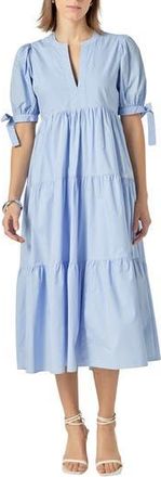 English Factory Tiered Midi Dress in Powder Blue at Nordstrom Rack, Size X-Small