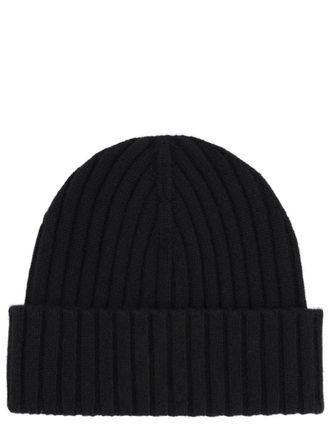 Sporty & Rich AC06667302BA01_BLACK Cashmere-Wool Logo Beanie - Black