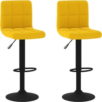 vidaXL Vidaxl - Taburetes De Cocina 2 Unidades Terciopelo Amarillo Mostaza