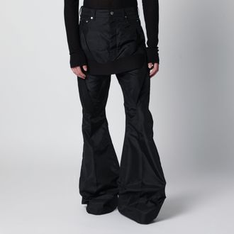 Rick Owens Black Megastrapped Bolans Jeans In Nylon Canvas