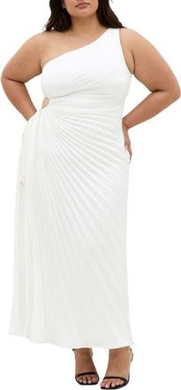 City Chic Aliza One-Shoulder Dress in Ivory at Nordstrom, Size 22W